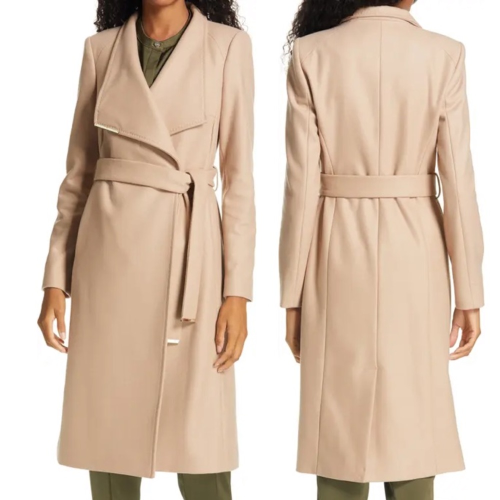 Ted Baker ‘Rose’ Camel wool wrap coat